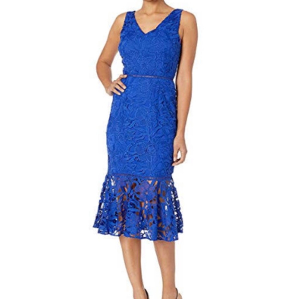 Alexia Admor Blue Lace Midi Dress
